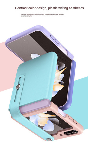 Funda Color Clash For Samsung Zflip6 Con Correa For La Muñeca