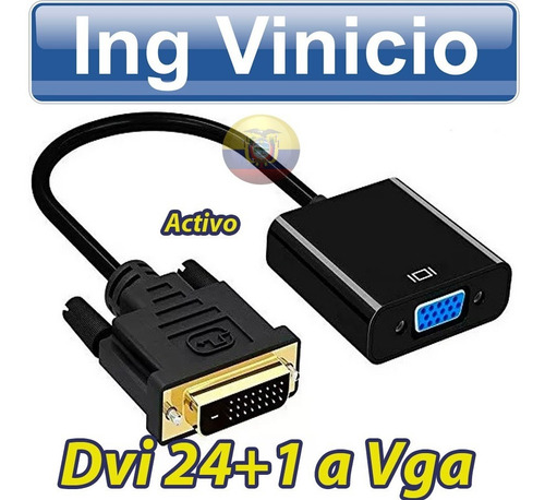 Adaptador Convertidor Dvi-d 24+1 A Vga Activo Dvi A Vga Hemb