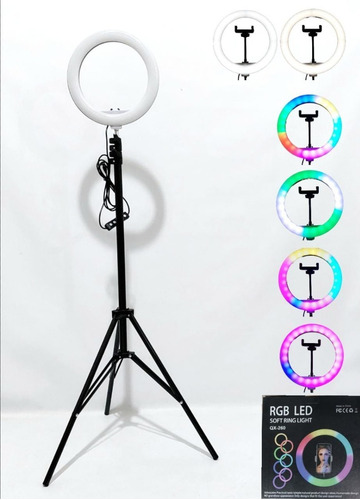 Imagen 3 de 4 de Aro De Luz Led Fotografía Iluminador Trípode Rgb 10 Color