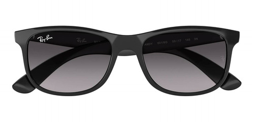 Imagen 4 de 4 de Anteojos de sol Ray-Ban Wayfarer Andy Medium con marco de nailon color gloss black, lente grey degradada, varilla gloss black de nailon - RB4202