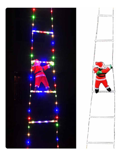 Cadena De Luces Led De Papá Noel Para Escalar Escaleras, Dec