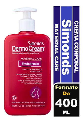 Simond's Dermo Cream Corporal Maternal Care Embarazo 400 Ml