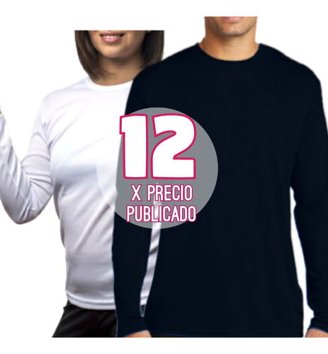 Jersey Sueter Franela Manga Larga Docena, Microdurazno 12pz.