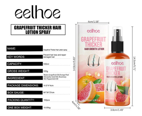 Spray Para Cabello Denso Con Pomelo, 100 Ml