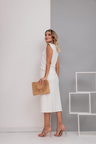 Conjunto Blusa E Saia Midi