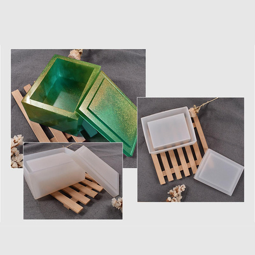 Diy Silicona Epoxi Resina Molde Tejido Caja Soporte Molde