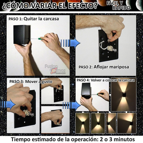 Imagen 6 de 10 de Bañador Led Pared Exterior Efecto Regulable Luna Cambiante X