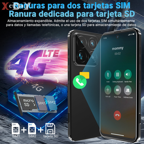 Teléfono móvil Xgody v27 dual sim6500mAh 128gb ROM 12GB RAM 6.56 pulgadas celular hd android 14 red 4G completa teléfono inteligente con huella dactilar doble cámara 13MP+21MP gps bluetooth negro