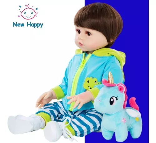 Bebê Reborn Menino Silicone Pode Dar Banho New Happy