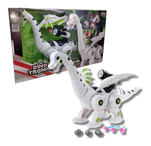 Braquiossauro Robô Sopro Vapor Dinossauro Com Lançador Toyng Cor Branco