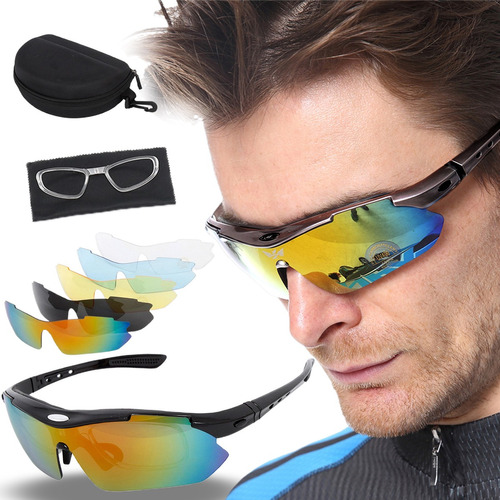 Gafas Ciclismo 5 Lentes Deportivos Polarizados Protección Uv