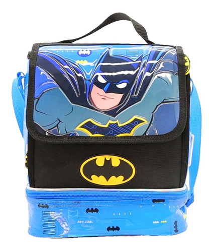 Lunchera Térmica Batman, Doble Compartimento,cresko, 12308 Color Azul