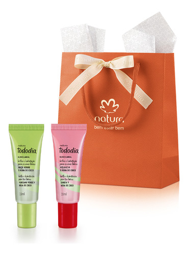 Kit Gloss Labial 2 Lip Balm Natura Melancia E Agua De Coco
