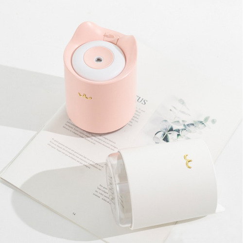 Humidificador Difusor Puerto Usb Gato Bigote 7 Luces 320ml