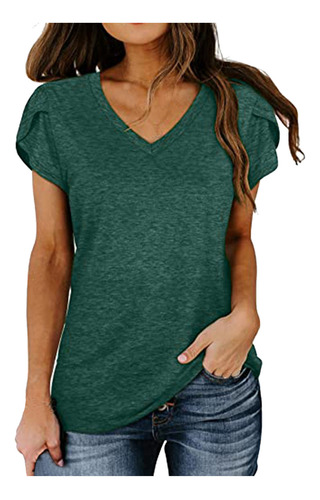 Camisetas De Manga Corta De Verano Básicas Con Cuello En V L