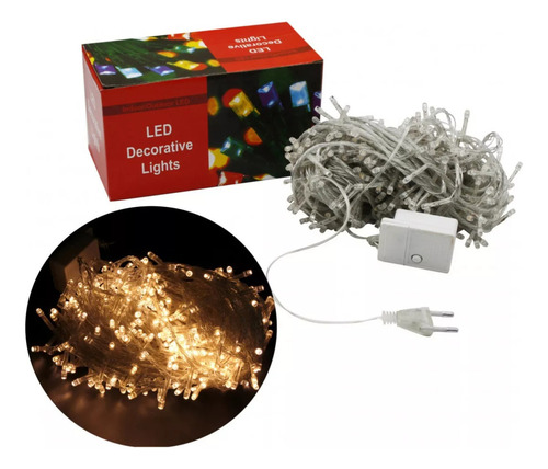 Pisca-pisca/fio De Led De Natal 10 Metros A Prova D'água Luz Luzes Amarelo 110v
