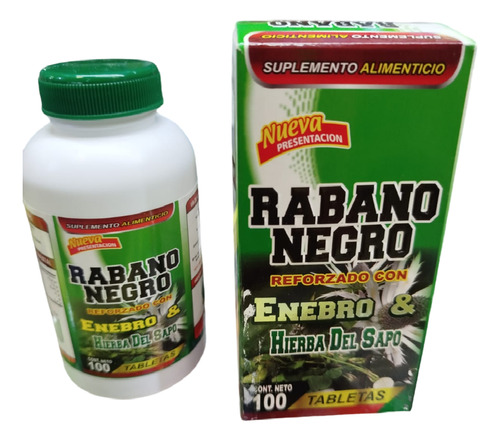 Rábano Negro Reforzado Con Enebro Y Hierba Del Sapo 100 Tab