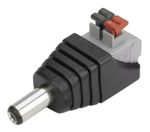 Plug P4 Macho Com Borne 2.1 5.5mm Engate Rápido Chipsce Cor Preto