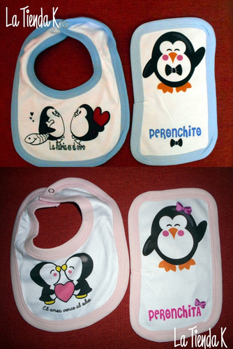 Imagen 2 de 8 de Combo Babero Y 2 Babitas Kirchnerista Peronista Pinguino