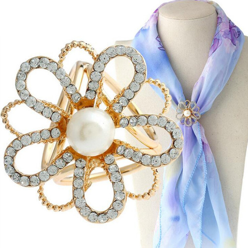 De De Imitación De Cristal Con Hebilla De Flores Para Mujer