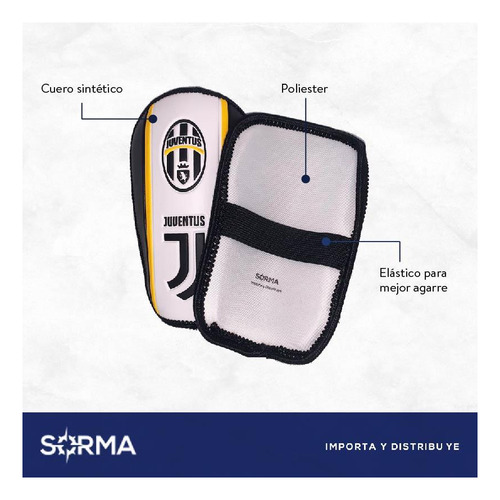 Imagen 4 de 7 de Canilleras Futbol Infantil Juventus Licencia Oficial
