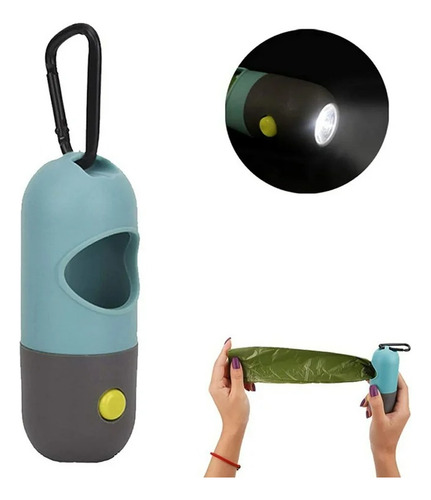 Linterna Led Con Dispensador De Bolsas Para Perros