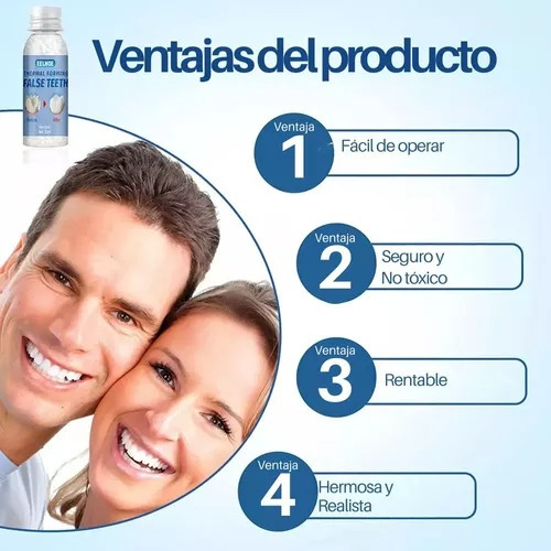 -- Perlas Reparación Dientes Postizos Dientes Gránulos 30ml