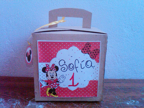 Caja Feliz Cotillon Personalizado Mickey Minnie Frozen Sofia