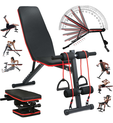 11en1 Banco Pesas Ejercicio Multiusos Gym Ajustable Plegable