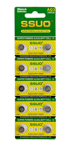 Pila Bateria Ag3 392 Cx41 Lr41 357 Sr44w Pack Blister X10 ®