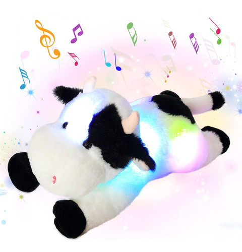 Cuteoy Vaca De Peluche Musical Led, Animales De Granja, Con