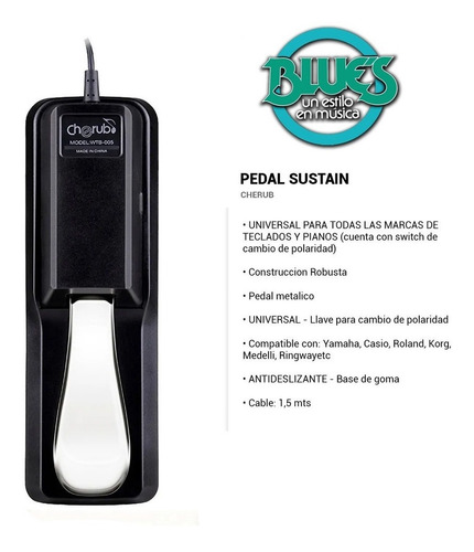 Pedal De Sustain Cherub Wtb-005 Cambio De Polaridad