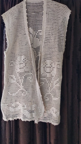 Chaleco Mujer Abierto Crochet Hilo Artesanal