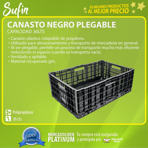 Cajon Multiuso Plegable 60x40x20 Canto Cesto Contenedor