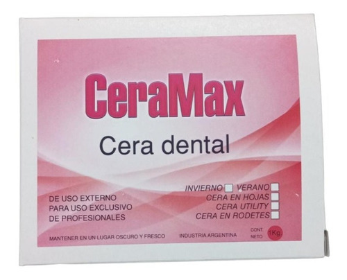 Cera Rosa En Laminas Odontologia Mecanica Dentalceramax X1kg