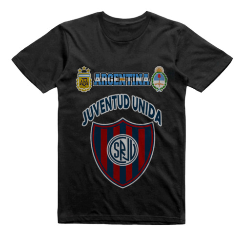 Remera Algodon Negra Juventud Unida 30 De Agosto