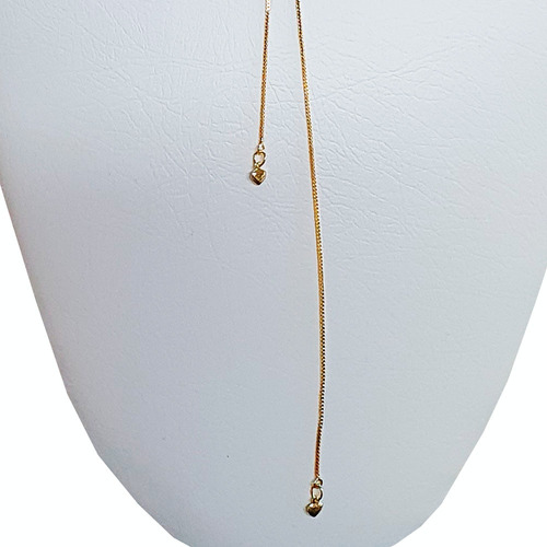 Colar Gravata Choker Escama Coração Verde Folheado Ouro Cor Dourado