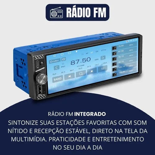 Multimidia 1din Monza Tubarão 6,28p 2gb 64gb Carplay Android