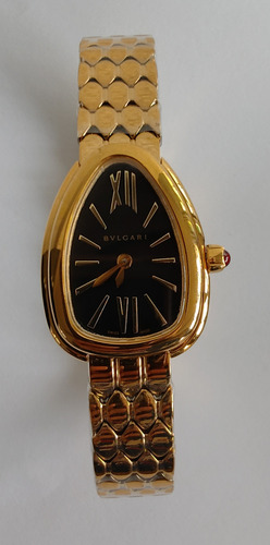 Reloj Bnlgr Mod. Serpentie Seduttorie Dama Correa Oro Amarillo Bisel Oro Amarillo Caratula Negra (Usado)
