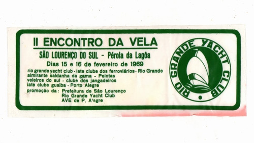 Plastico Adesivo Ii Encontro Da Vela S. Lourenço Do Sul 1969