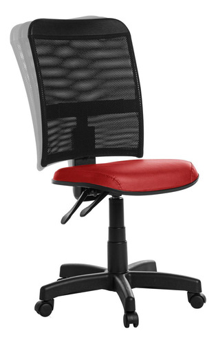 Cadeira De Escritório Ergonômica Em Tela Vermelho Rv