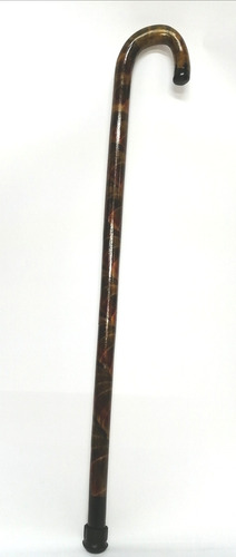 Imagen 1 de 1 de Baston De Madera Liso Artesanal, Curvo Con Goma.