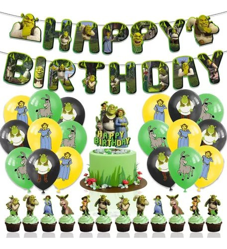 Kit Fiesta Shrek Globos Cumpleaños Decoración