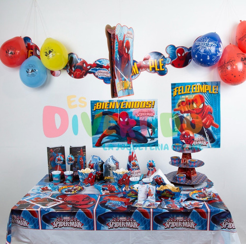 Combo X30 Spider Man Cotillón Otero Fiestas Cumpleaños Premi