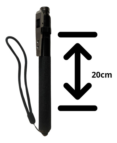 2pack Baston Retractil 40cm Automático Color Cromo Con Funda
