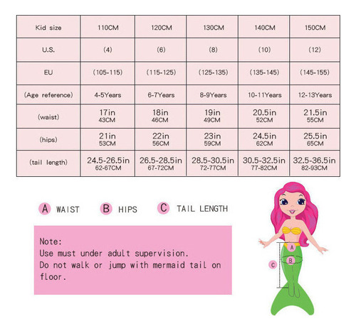 Kit Cola De Sirena Con Bikini Monoaleta Infantil