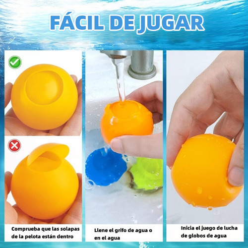 Reutilizable Globos Agua Silicona Bolas Llenado Rápido 24pzs