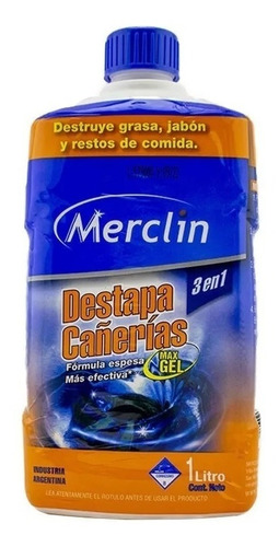 Destapa Cañerias  Max Gel 1lt