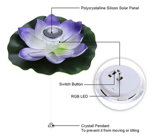2 Faroles Led Flotantes Con Forma De Flor Nocturna Con Energ