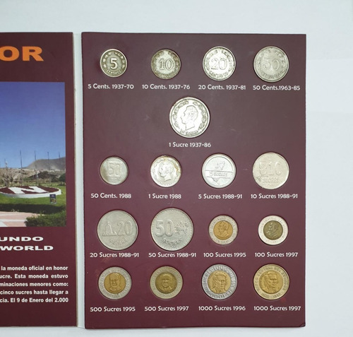 Imagen 1 de 6 de Coleccion Monedas De Ecuador 1937-1997 Sucres + Album Nuevo